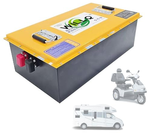 WILLQ Batería Litio LiFePO4 60V 42Ah 63Ah 84Ah 100Ah Batería Repuesto para Carrito Golf 60 voltios con BMS 100A para carritos Golf vehículos recreativos y Aplicaciones Fuera de la Red,60v100ah