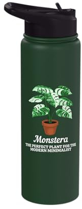 Monstera Modern Minimalist Monstera Deliciosa House Plant Stainless Steel Insulated Water Bottle