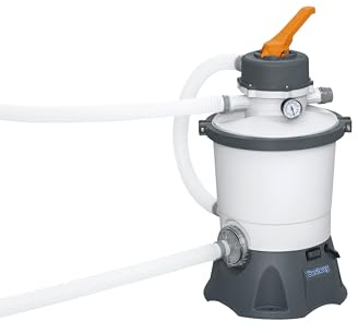 Bestway Filtre à Sable 3,028 m3/h + Polysphere Inclus (4 sachets), Pompe 85 Watts AC220-240V, préfiltre, diffuseur Chemconnect™
