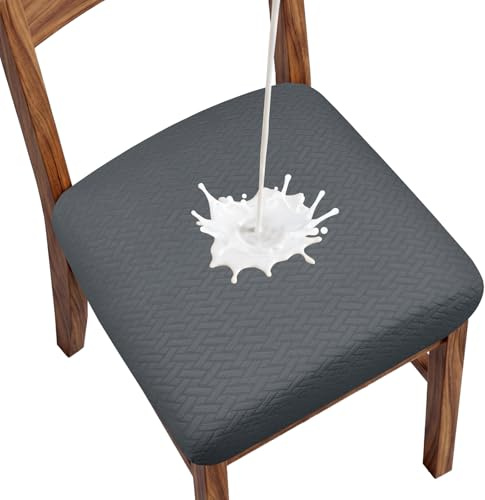 Alaoo Fundas Sillas Comedor, 4ps Funda Protectora Silla Lavable,Gris Oscu