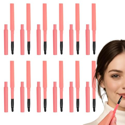 Makeup Läppborste | 12-Delars Set Med Dammtäta Infällbara Skönhetsverktyg,Makeupborstset för nybörjare - För Flickvän Nybörjare Makeupartister Hustru Resor Och