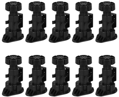 DOITOOL 10 Juegos Clip para Molduras de Zócalo de Cocina en PP Negro Instalación Segura para Paneles de Patadas en Cocinas y Baños
