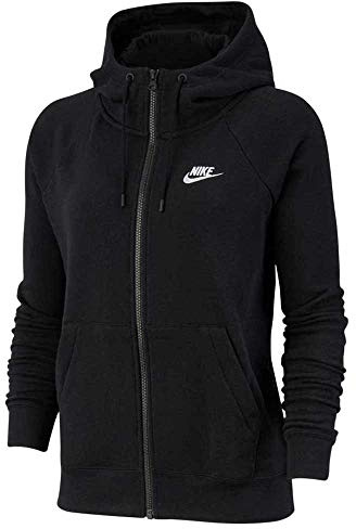 Nike Damen W NSW ESSNTL HOODIE FZ FLC Sweatshirt, black/(white), XS