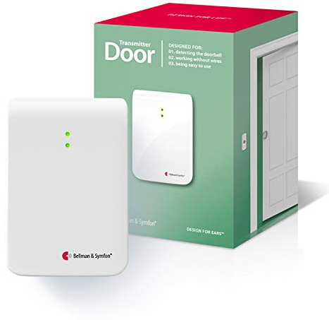 Bellman & Symfon Door Transmitter - Visit Smart Home System Component - Deaf Alert System Hearing Impaired Alarm Device Wireless Battery Powered Doorbell Sound Detector for Door Intercom Doorbell