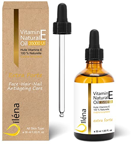 Aceite con Vitamina E. Solución Antiedad Extrafuerte. d-Alpha Tocoferil 100% natural sin OMG. Para el Cuidado de la Piel, Cabello y Uñas 30 ml