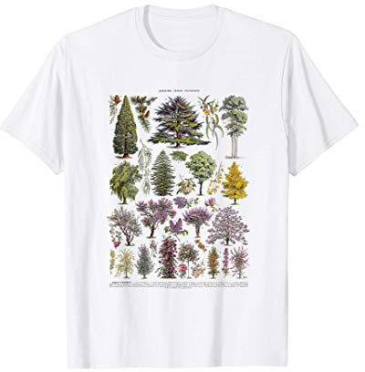 Arbres vintage nordique graphique de la forêt et jardin T-Shirt