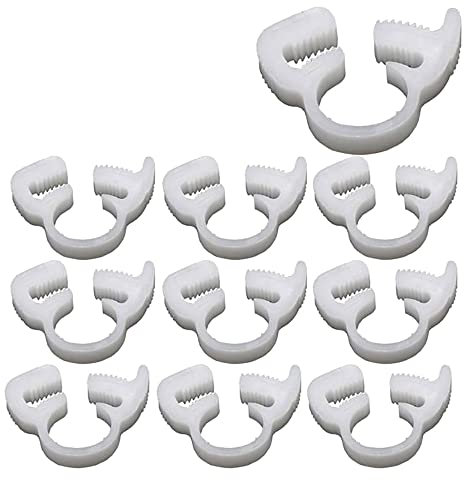 10pcs 1/4 Nylon Clamp fit 4/7mm Watering Hose Pipe Plastic Snap Ratchet Clip Garden Greenhouse Coolant Hose Pipe Silicone Tube