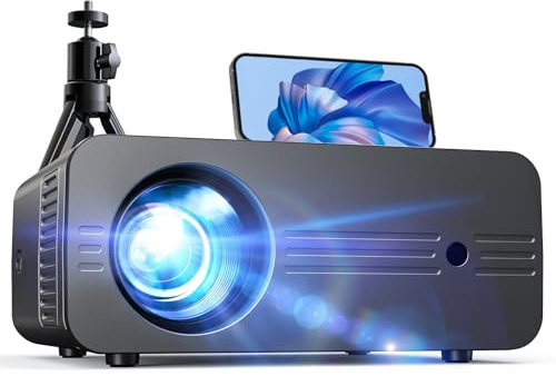 Proiettore WiFi Bluetooth 5G, 10000 Lumens Full HD 1080P Nativo 4K Supportato, iZEEKER Proiettore con Treppiede Home Cinema per iOS Android PC PS5 Firestick