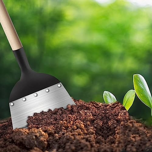 YeahBoom Multifunktionale Reinigungsschaufel,Multifunktionale Gartenschaufel,Groß Flache Schaufel aus Manganstahl,Stoßscharre für Unkraut Entfernen und Moos,Gartenwerkzeug für Schneeschaufeln Enteisen
