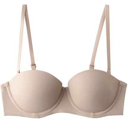 MOONBADI BH rückenfrei Damen Komfort Starker Halt Vorne Rückenstütze Ungepolstert Bügel Minimizer BH Maximizer Push up BH Khaki 75B