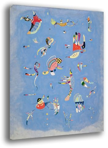 Printerland Quadro Moderno Soggiorno stile KANDINSKY azzurro Quadri moderni Astratti da Parete XXL grande Stampa su tela Canvas Decorazione Murale muro Arredo Camera da letto Cucina (13, 30x40 cm)