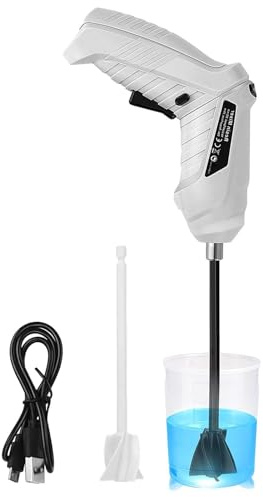 Resin Mixer - Resin Stirring Machine, Resin Blending Device | Battery-Powered Epoxy Mixer with 2 Paddles, Handheld Electric Mixing Drill Attachments, Blending Tool for Resin, Silicone, Crafts