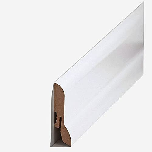 Sockelleiste MDF 20 x 60 x 2500 mm MDF-Kern foliert Weiß zum Kleben, Clipsen, Schrauben & Nageln Fußleiste by PROVISTON 25 Meter | 10 Stück