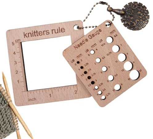Lueear -Stricklehre, Vintage-Strickwerkzeug und Nadellehre, tragbares Design, Präzisionsnählineale