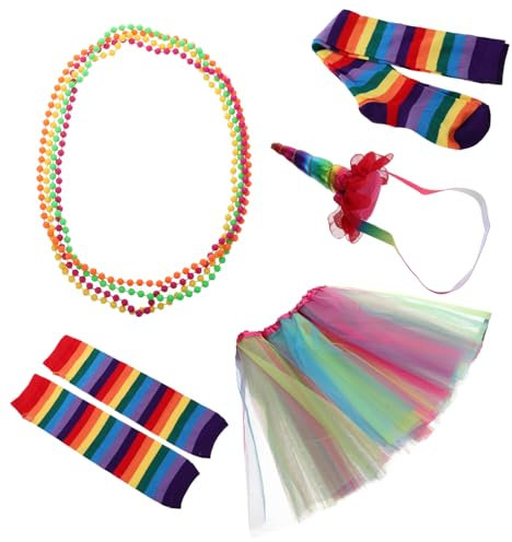 TINEASUR Jahre Kostüm Zubehör Mit Tutu-kleid Halsketten Handschuhe Stirnband Und Strümpfen Für Cosplay Party Eislaufprogramm Jubiläumsfeiern