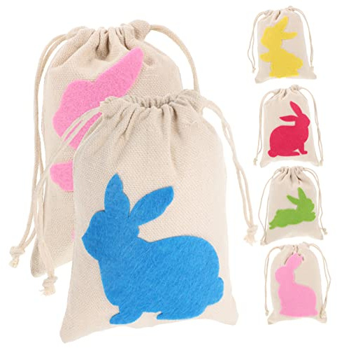 FRCOLOR 6 Piezas conejito mochila con cordón bolsas de pascua para lavado y champú para bebés bags bolso de fiesta bombonera bolsa de fiesta bolsas de embalaje de paño