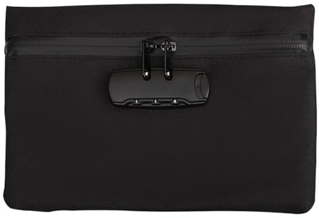 Geruchlose Tasche, Tresor, tragbar, Wasserdicht, mit Reißverschluss, geruchsfrei, mit Zahlenschloss, verschließbarer Box, schwarz für unterwegs