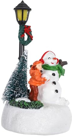 STOBAZA Adornos Navideños De Farola De Mesa Decoración Navideña De Farolas Figura Luminosa De Muñeco Centro De Mesa Luminosa Led para Fiestas De Invierno Adorno Navideño De Muñeco