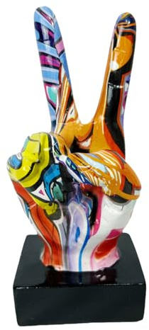Graffiti-Fingerstatuen - Bunte Dekofiguren | Abstrakte symbolische Handzeichen mit künstlerischer Textur | Fettgedruckte Statement-Statuen für das Wohnzimmer zu Hause