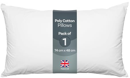 Cosy Aura Linens Soft Poly Cotton Hotel Pillows Pack, Designed For Ultimate Luxury Sleep Experience, Breathable Premium Quality Hotel Pillow (Pack of 1)