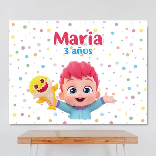 Cartel Personalizado Bebeffinn, 100x80 cm, Pancarta Cumpleaños, Decoracion