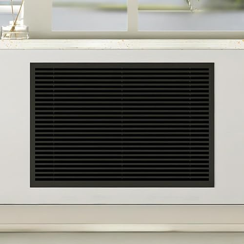 SXKLLYX Heizkörperverkleidung, Heizkörperabdeckung Zur Wandmontage, Heizung Verkleidung aus Aluminiumlegierung, Lamellendesign, Geeignet für Büro- und Wohnzimmer-Wandkanäle(Black,60 * 90cm/24 * 35in)