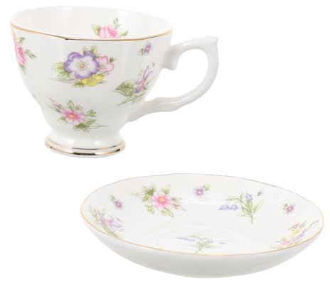 MUCKLILY Set Tasse Porcelaine Fine avec Soucoupe pour Café Thé et Lait Design Élégant et Sécurisé pour Boissons Variées