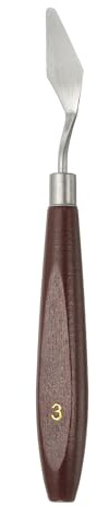 QUARKZMAN Espátula De Pintura 1.5 X 0.59 Acero Inoxidable Rojo/Plateado | Espátulas Paletas Raspadores, Con Mango De Madera De Haya, Para Acrílico óleo Mezcla Extensión