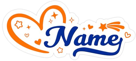Custom Name Sticker Personalized Name with Heart Decal Customized LoverDie-Cut Waterproof Vinyl Decals UV DTF – Laptop, Phone, Water Bottle, Tumbler, Notebook, Car Gift for Men Women Kids