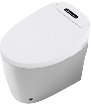 Siège de Toilette Électronique, Abattant Wc Japonais Intelligent, Siège De Toilette Électrique Chauffant Avec Bidet, Télécommande Led Lumière Nuit, Température Réglable 4 Niveaux, Forme Allongée