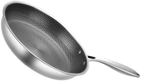 BCOATH Padella Antiaderente a Nido D'ape in Acciaio Inox, Argento