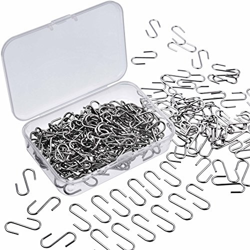 WILLBOND 150 Stück Mini S Haken Connectors Metall S Draht Haken Kleiderbügel mit Aufbewahrungsbox für DIY Handwerk, Hängende Schmuck, Schlüsselanhänger und Tags (22 x 8 mm)