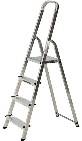 Aluminium Step Ladder EN131 Folding Platform Steps Grab Rail Youngman Atlas Stepladder (4 Tread)