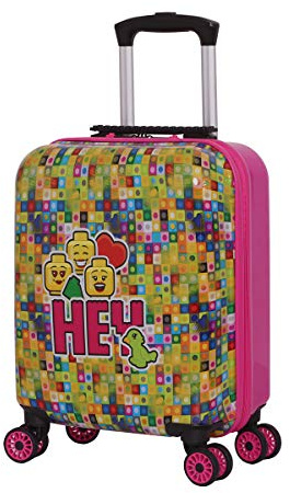 BBM Bags Play date-vagn tillverkad av ABS plast, resevagn med BBM minifigurer Hey-motiv, barnvagn med 30 liters volym, vagn med 4 dubbla hjul, barnresväska rosa/färgglad