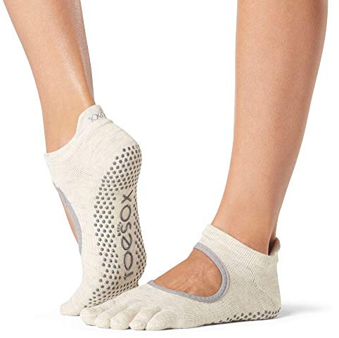 toesox Women’s Bellarina Full Toe Grip Socks – Non-Slip Socks for Pilates, Yoga, Barre, and Dance