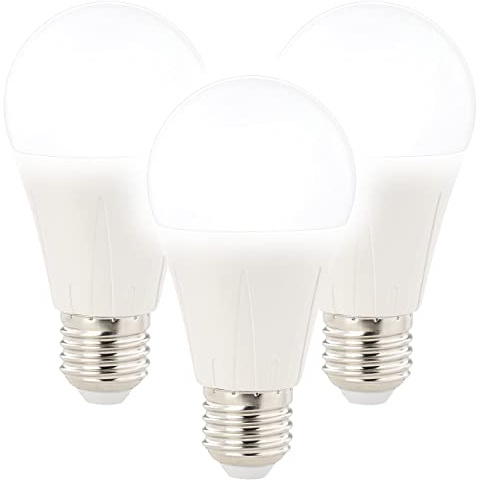 Luminea Glühlampen: 3er-Set LED-Lampe E27, Klasse E, 9 W, tageslichtweiß 6400K, 1.050 lm (Leuchtmittel E27 Tageslicht, Energiesparbirnen, Wonzimmerleuchten)