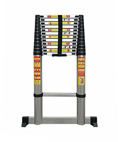 FP-TECH - SCALA TELESCOPICA IN ALLUMINIO PORTATILE ESTENSIBILE MULTIUSO SUPPORTA 150 KG CE EN131 (2.6 Metri)