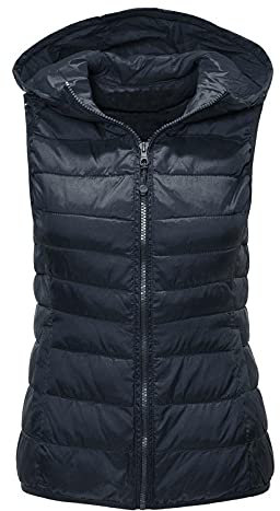 YUNHOME Angelweste Große Größe Weste Warme Weste Winterweste Damen Warme Weste Weste Mit Kapuze Daunenweste Damen Herbst Und Winter Weste Plus Größe Schlanke Baumwolljacke-Marine_XXXXL