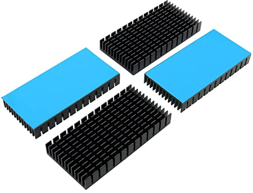JJHXSM 4Pcs Large Heat Sink Aluminum Black Heatsinks Fins for Cooler PCB Board LED Motherboard, 80 x 40 x 11mm/3.15 x 1.58 x 0.43 inches