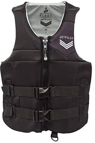 Jetpilot Fleet Neoprene Dual Coast Guard Approved Life Jacket PFD (Black, L/XL)
