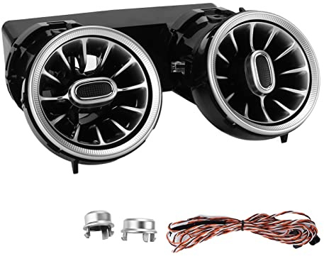 Dioche W205 Turbo Air Vent, 3 farbiges Ambientebeleuchtung Hinteres LED-Turbinen-Air-Vent-Umgebungslicht-Kit Ersatz für C-GLC-Klasse W205 X253 2015-2018