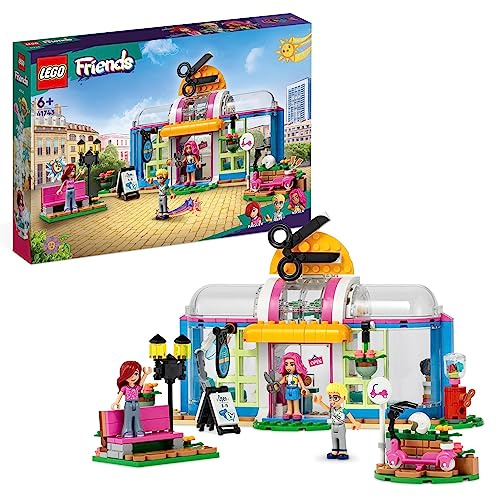 LEGO 41743 Friends Peluquería de Juguete para Niños de 6+ Años, Juego Creativo, Mini Muñecas Personalizables de Paisley y Olly, Pelo y Cara Intercambiables, Personajes 2023