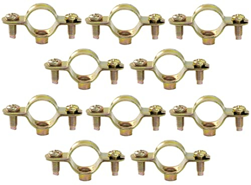 Satz von 10 Befestigungsschellen einfache halterungen Ø16mm aus stahl | Rohrschellen / wandbefestigung kupferrohr mit schraubbefestigung / sanitärinstallation heizung sanitär