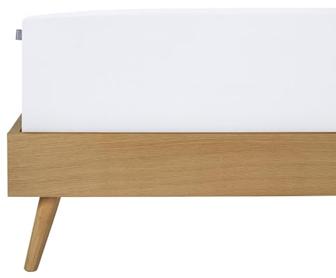 Schiesser Spannbettlaken Elli aus 97% Baumwolle und 3% Elasthan für hohe Matratzen und Boxspringbetten, Farbe:Weiß, Größe:100 cm x 200 cm