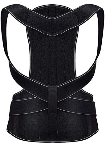Corrector de Postura Negro Escoliosis Espalda Corsé Espina Dorsal Corsé Cinturón Soporte de Terapia de Hombro Corrección de Postura Pobre Cinturón Hombres (Color : Black, Size : Small)