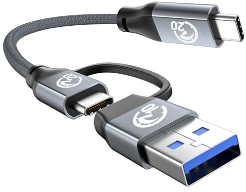 Cable USB C 240W 0.2M, Cable de Carga PD 3.1 USB C a USB C 3.2 Gen 2 20Gbps | Cordón USB A a USB C Carga Rápida , Vídeo 5K/4K@60Hz, para iPhone 17/16/15, Galaxy S26/S25/S24, MacBook Pro/Air