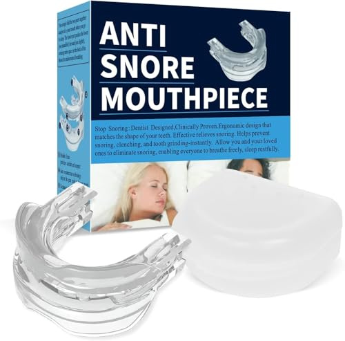 XiXiYang Anti Snore Mouth Guard, Anti Snoring Device for Men and Women - Portable Silicone Snoring Aid with Nasal Dilators