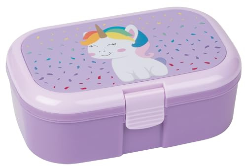 Lutz Mauder Brotdose Kinder mit Fächern, Einhorn Lunchbox Kinder, Brotbox, Snackbox, Vesperbox, Kindergarten, Schule, KITA, Vorschule, Reise, Picknick