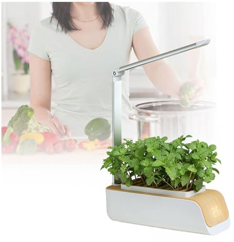 BesBet Jardin Hidroponico, Lampara para Cultivo Interior IluminacióN BióNica, Indicador De Nivel De Agua, Invernadero Interior, Adecuado para PláNtulas, Verduras, Flores