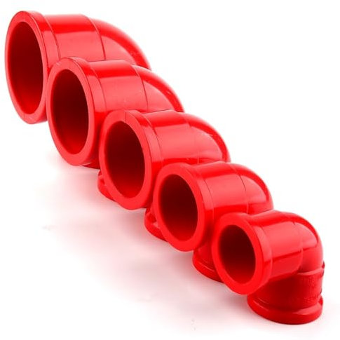 10 Stück 20–50 mm rotes PVC-Rohr, 2-Wege-90-Grad-Anschluss, Gartenbewässerung, gleicher Rohrbogen, Adapter, Armaturen, Wasserrohranschluss(50mm (10pcs))